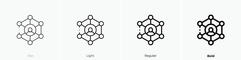 redes icono. delgado, luz, regular y negrita estilo diseño aislado en blanco antecedentes vector