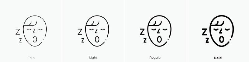 nap icon. Thin, Light, Regular And Bold style design isolated on white background vector