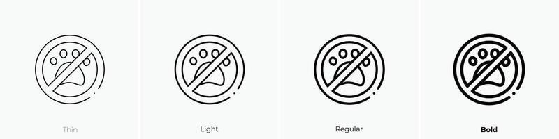 no animals icon. Thin, Light, Regular And Bold style design isolated on white background vector