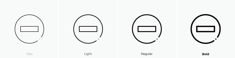 No entrada icono. delgado, luz, regular y negrita estilo diseño aislado en blanco antecedentes vector