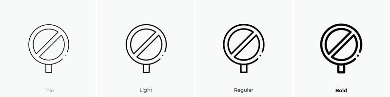 no parking icon. Thin, Light, Regular And Bold style design isolated on white background vector