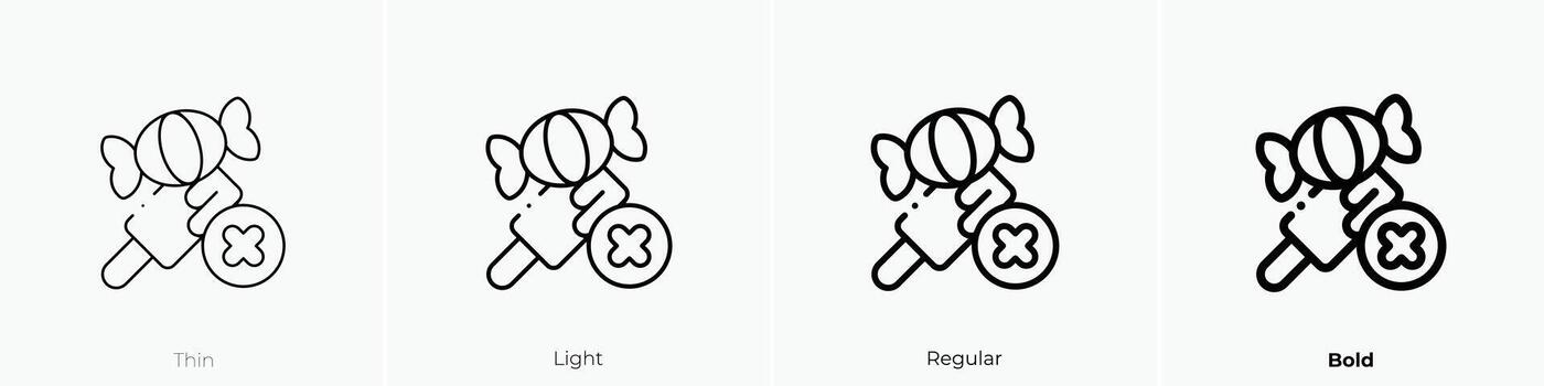no sweet icon. Thin, Light, Regular And Bold style design isolated on white background vector