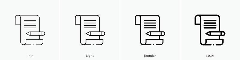 notes icon. Thin, Light, Regular And Bold style design isolated on white background vector