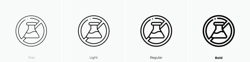 no chemical icon. Thin, Light, Regular And Bold style design isolated on white background vector