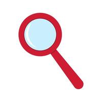 Vector illustration. Magnifying glass icon. Isolated on white background.