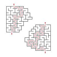 Vector children's game - a labyrinth for two to teach children. Who will find the way out of the maze faster