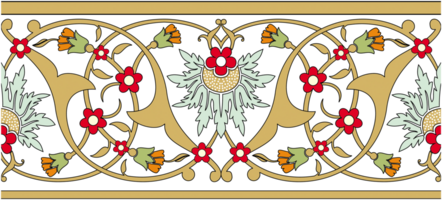 Arabisch Blume Grenze. traditionell islamisch Design. geeignet zum verwenden im Rahmen, Moschee Dekoration Elemente, Kalligraphie Dekoration. png