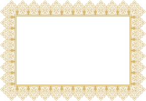 Rectangular shape Border frame. Suitable for use in mosque decorations, backgrounds, calligraphy, frames, invitation cards. usability with the text input area in the center. PNG file