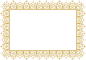 Rectangular shape Border frame. Suitable for use in mosque decorations, backgrounds, calligraphy, frames, invitation cards. usability with the text input area in the center. PNG file