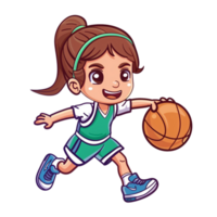 ai generado baloncesto jugador niña png