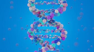 DNA structure genetic biotechnology animation, 3d rendering video