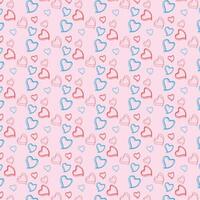 Pattern with dots and hearts vector