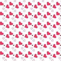 Seamless pattern with red hearts Hand drawn background Texture for print textile fabric packaging vector