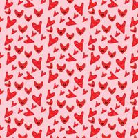 Patterns of hand-drawn hearts vector