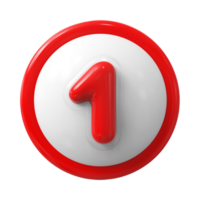 rosso numero 1 3d rendere - 1 png