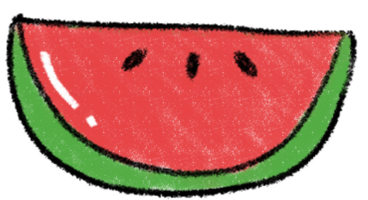 watermelon colored pencil lines cute png