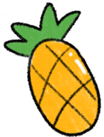 Ananas Wachsmalstift Linie süß png