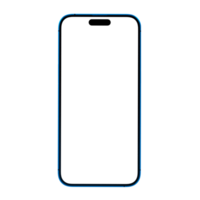 Blau Smartphone Attrappe, Lehrmodell, Simulation leer Bildschirm isoliert auf transparent Hintergrund. png Smartphone Attrappe, Lehrmodell, Simulation rahmen.