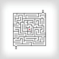 Mixed square and two-entrance maze puzzle. Confusing game and educational activity set. vector