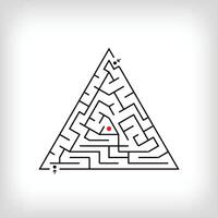 Mixed triangle and two-entrance maze puzzle. Confusing game and educational activity set. vector