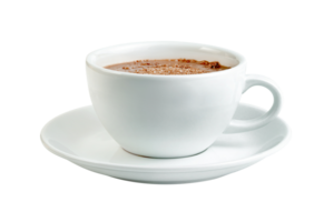 hot chocolate with coffee cup  isolated png