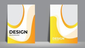 poster, cover or banner background with yellow abstract shapes. vertical design. vector illustration