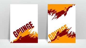 grunge poster background with red and orange. grunge layout design. vector illustration