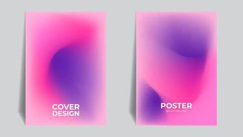 abstract gradient poster or cover design with pink and purple color. a4 dimension. vector illustration