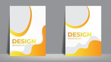 poster, cover or banner background with yellow abstract shapes. vertical design. vector illustration