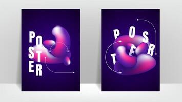 abstract liquid background for poster or cover design . dark purple and pink fluid element. vector illustration