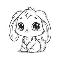 cute rabbit vector illustration for coloring