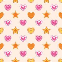 Pink heart and star seamless pattern background for wrapping and wallpaper vector