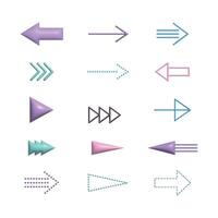 Different 3D arrows with colorful for direction, element and icon vector