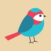 Bird isolated on background flat vector