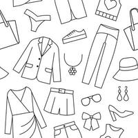 Clothes icons seamless vector pattern vector