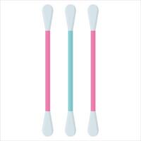 Realistic cotton ear swab set. Vector
