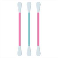 Realistic cotton ear swab set. Vector