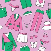 Clothes icons seamless vector pattern vector