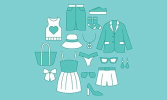Clothes icon on Blue color vector flat