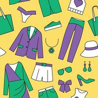 Clothes icons seamless vector pattern vector