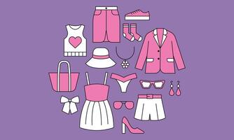 ropa icono en rosado color vector plano