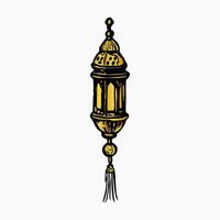Ramadán dorado linterna. vector ilustración