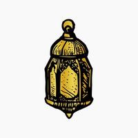 Ramadán dorado linterna. vector ilustración