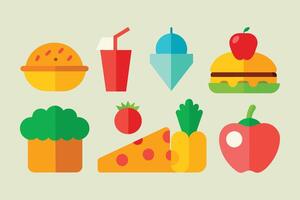 Many kinds of food Design Set vector