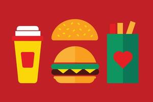 Fast food Icon Design Set vector