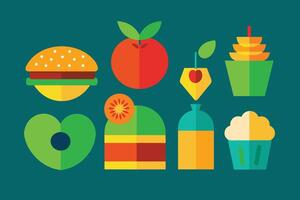 Many kinds of food Design Set vector