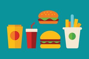 Fast food Icon Design Set vector