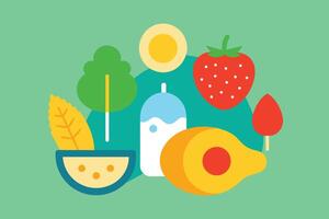 Ketogenic Diet Food Vector design