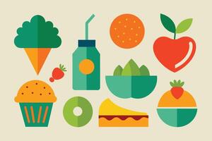 Many kinds of food Design Set vector