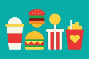 Fast food Icon Design Set vector